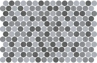 Round Textile Blend Blue Grey